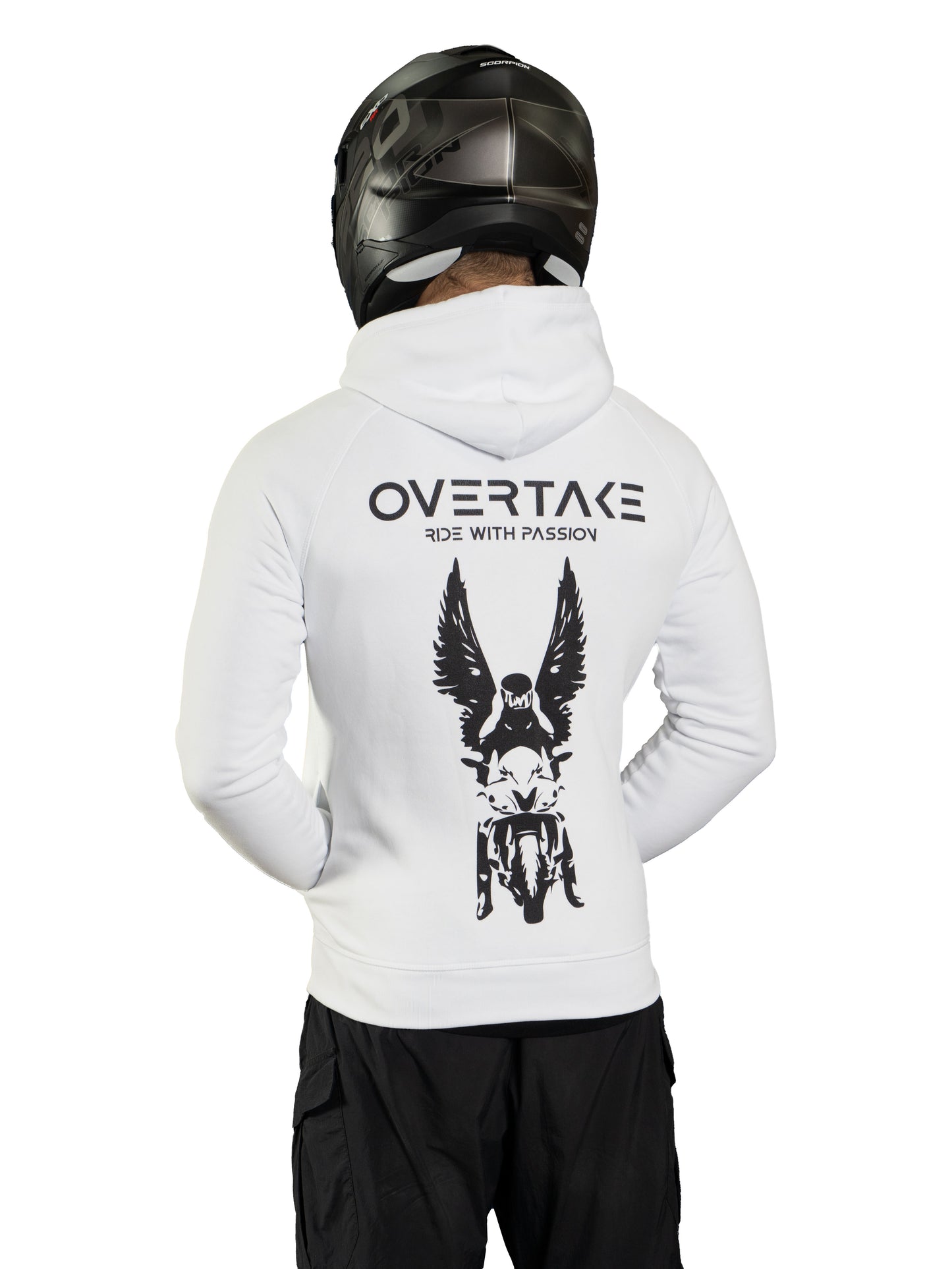 ride-with-passion-overtake-hoodie-weiss-hinten